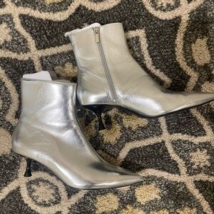 Zara Boots 7.5 Silver